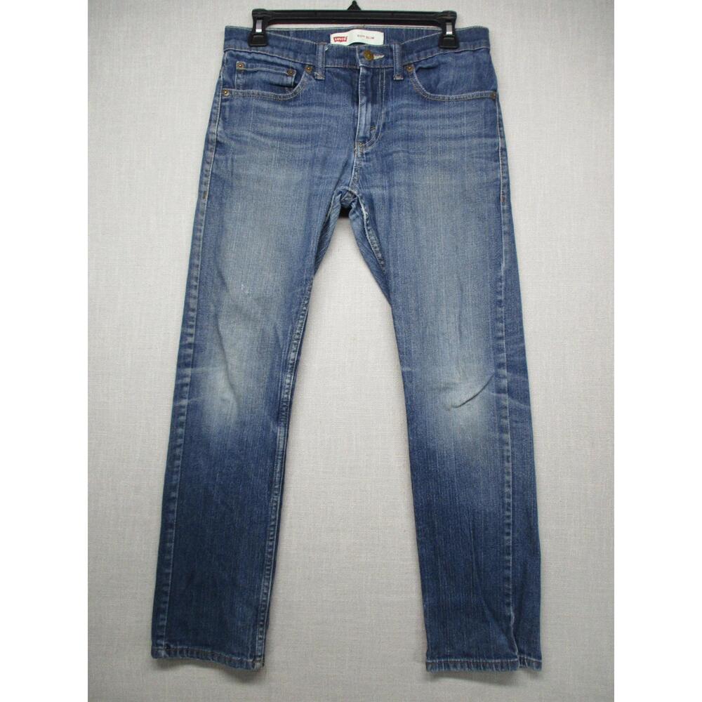 Levis Blue Faded Classic‎ Vintage Slim Fit Button Fly 511 Jeans Mens Size 16 REG